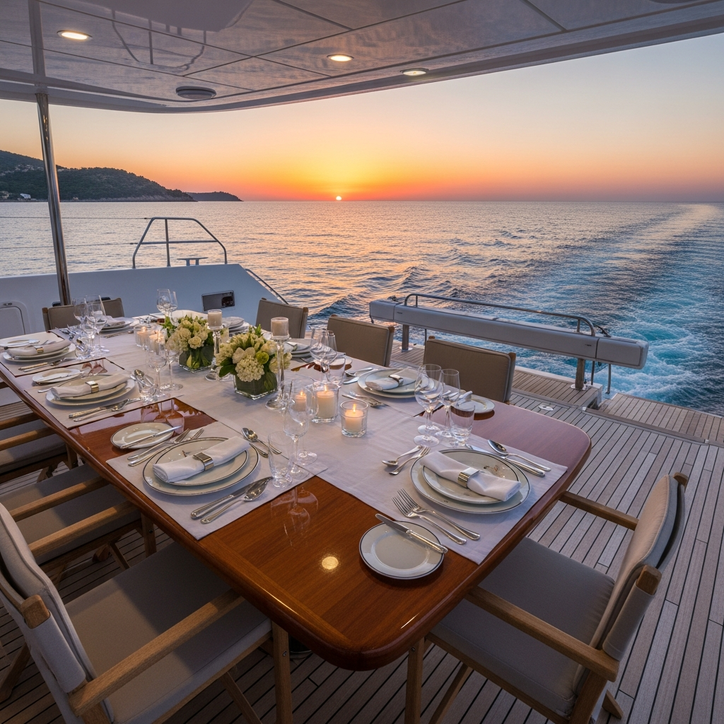 50ft Catamaran Dining